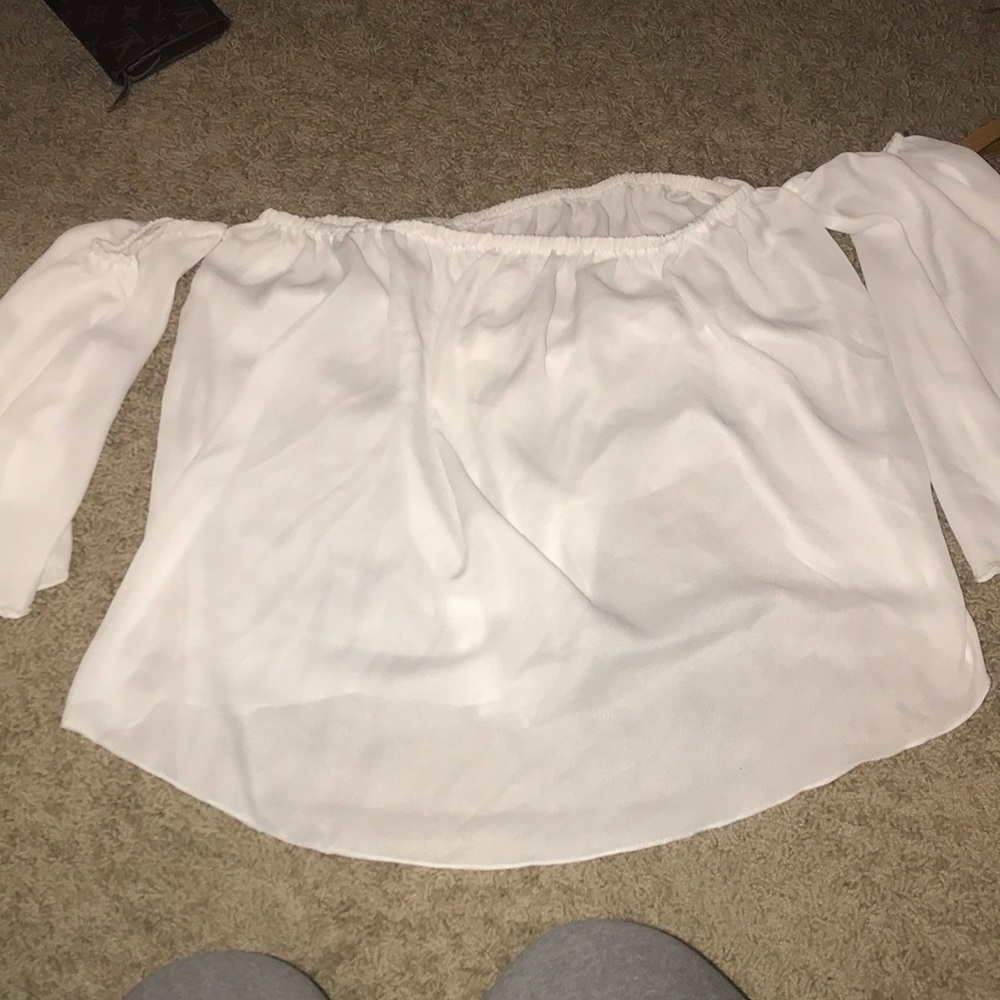 White sheer off the shoulder top